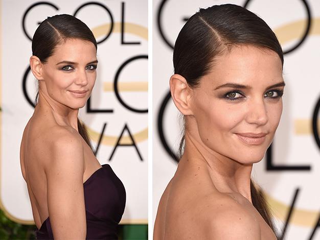 Actress Katie Holmes also opted for a smoky eye. Love the sleek hairstyle.