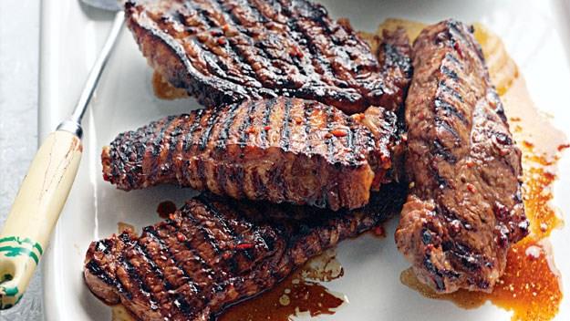 **Chilli and honey barbecued steak**
<br><br>
Marinate your steak in this beautiful sweet and spicy honey and chilli glaze and grill to perfection.
<br><br>
[**Get the recipe here.**](https://www.womensweeklyfood.com.au/recipes/chilli-and-honey-barbecued-steak-14139|target="_blank")