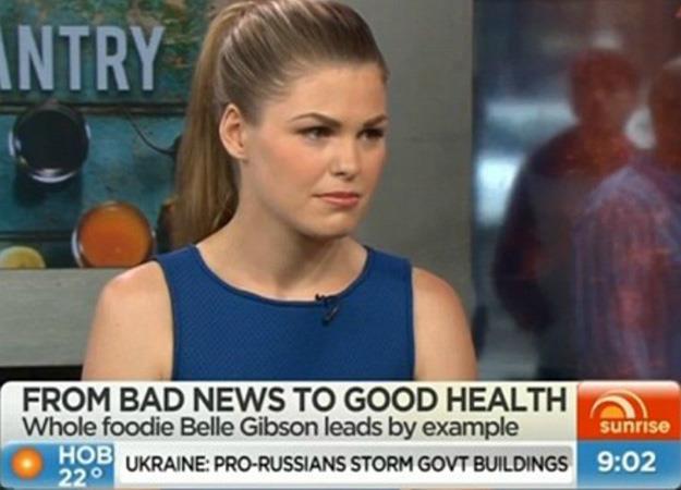  Wellness author Belle Gibson appearing on Sunrise before the controversy. 