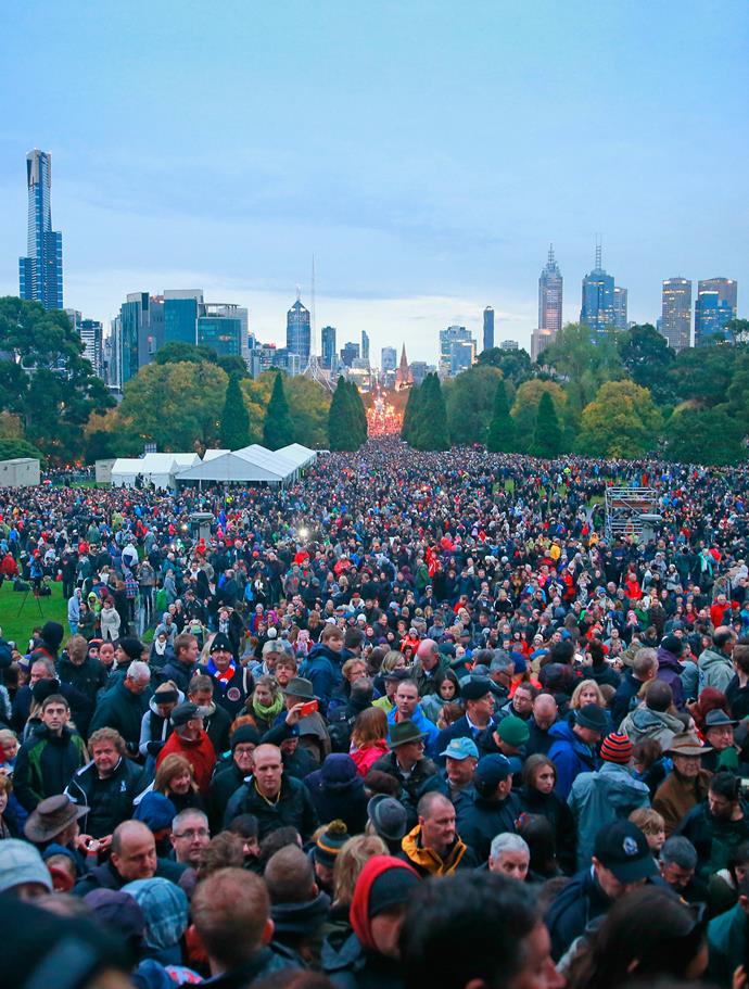 ANZAC Day commemorated in Melbourne, Australia.
