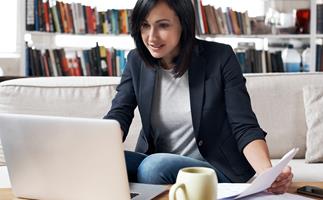Woman checking finances online