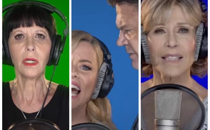Celebrities sing 'fight song' tribute to Hillary Clinton
