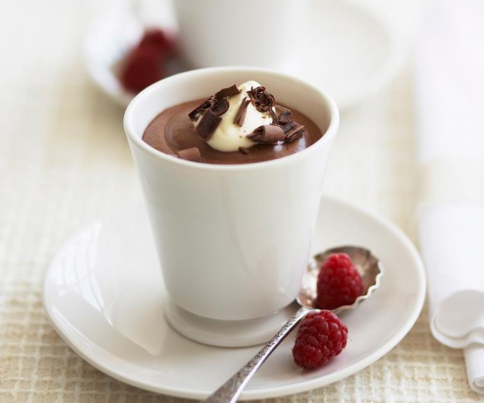 **[Classic chocolate mousse](https://www.womensweeklyfood.com.au/recipes/classic-chocolate-mousse-13711|target="_blank")** 

With four simple ingredients you can easily whip up this silken chocolate dessert that's good enough to be on a restaurant menu.