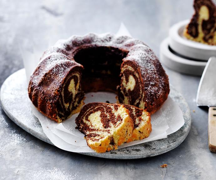 **[Chocolate orange 'tiger' bundt cake](https://www.womensweeklyfood.com.au/recipes/chocolate-orange-bundt-cake-30858|target="_blank")**

Slicing into this delicious Jaffa-inspired bundt cake reveals swirling tiger stripes of delicious orange and chocolate cake. This bundt cake recipe is perfect for lovers of chocolate orange, or as a delicious afternoon tea treat.