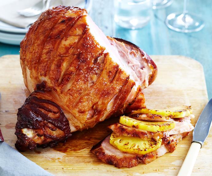 **[Barbecued ham](https://www.womensweeklyfood.com.au/recipes/barbecued-ham-8608|target="_blank")**

Serve slices of this mouth-watering ham with juicy barbecued pineapple.