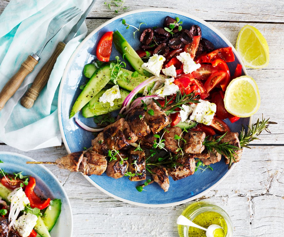 Greek salad recipe with lamb kebabs | Women's Weekly | Australian Women ...