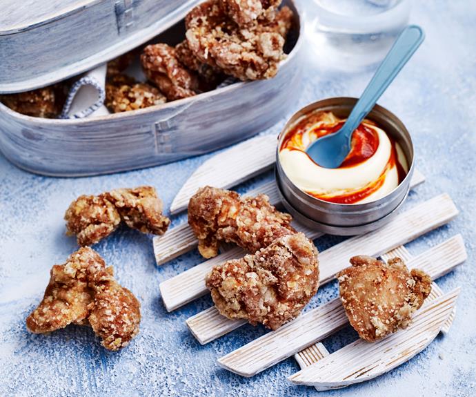 This [crispy chicken karaage recipe](https://www.womensweeklyfood.com.au/recipes/karaage-chicken-recipe-30925|target="_blank") makes a perfect snack for the lunch box or a moreish finger food at your next party.