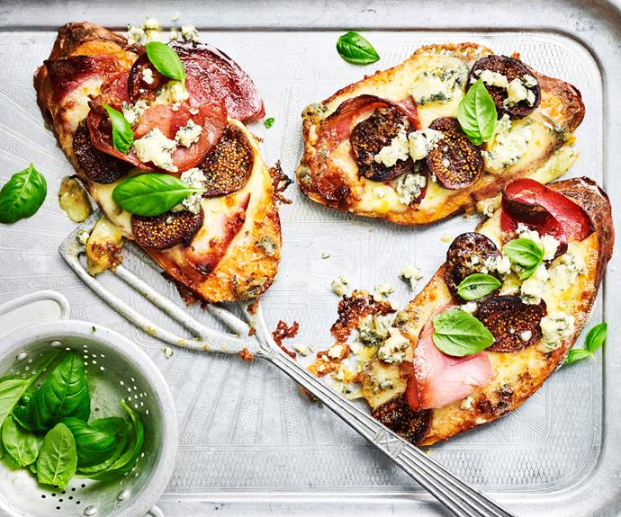 This [sweet potato pizza](https://www.womensweeklyfood.com.au/recipes/sweet-potato-pizza-recipe-30985|target="_blank") uses the versatile veg as a tasty low-carb base for a flavour-packed meal.