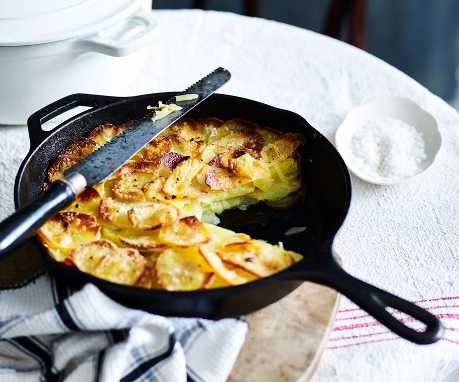 In true French fashion, the addition of garlic and butter to this simple potato dish turns it into something truly remarkable. If you haven't yet tried [pommes Anna](https://www.womensweeklyfood.com.au/recipes/pommes-anna-recipe-31018|target="_blank"), now is your chance. 