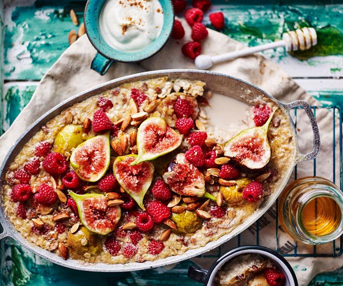 [**Fig & raspberry baked porridge**](https://www.womensweeklyfood.com.au/recipes/baked-porridge-recipe-31031|target="_blank")

To save time in the morning making this delicious and warming porridge, weigh and combine all your dry ingredients the night before. Instead of raspberries and figs you can also use the same weight of other fruits such as apricots, apples, pears, blueberries, blackberries and plums.