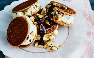 Waffle ice-cream sandwhiches