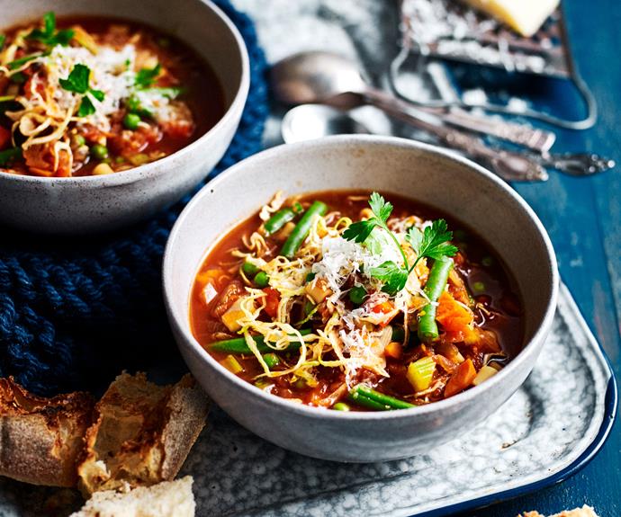 The king of winter soups, [minestrone](https://www.womensweeklyfood.com.au/recipes/slow-cooker-vegetable-minestrone-recipe-10836|target="_blank") is simple to make, comforting, hearty and delicious, especially when the weather is a little cooler.