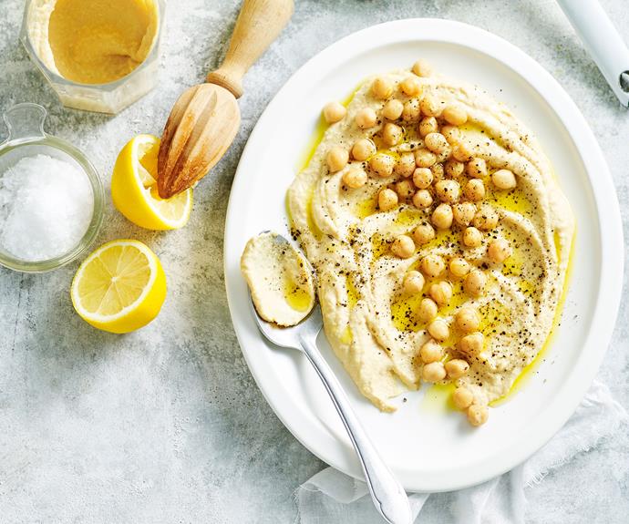 [Hummus](https://www.womensweeklyfood.com.au/recipes/basic-hummus-recipe-1710|target="_blank") is a delicious snack packed with healthy fats and beneficial fibre to help keep you feel full.