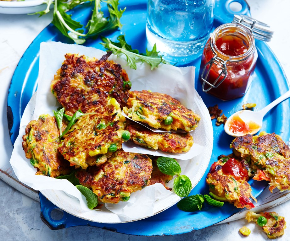 **[Vegetable and chickpea fritters](https://www.womensweeklyfood.com.au/recipes/vegetable-and-chickpea-fritters-14137|target="_blank")**
Fabulously tasty and loaded with veggies, this handy fritter recipe is a perfect lunchbox-filler. You can also serve them with bacon and a lovely poached egg for more substantial meal.