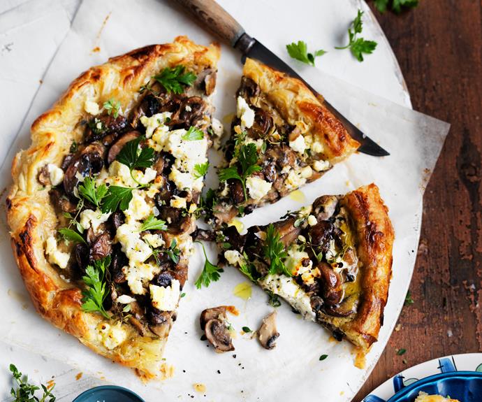 With a rustic charm, this [mushroom and cheese tart](https://www.womensweeklyfood.com.au/recipes/free-form-mushroom-and-cheese-tart-27855|target="_blank") is perfect for those new to the world of pastries.