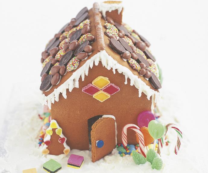**[How to make an easy gingerbread house](https://www.womensweeklyfood.com.au/recipes/easy-gingerbread-house-10719|target="_blank")**

Gingerbread houses can be notoriously fiddly, which is why we chose to decorate with our favourite store bought treats! 
