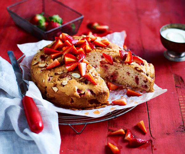 This easy [melt-and-mix yoghurt and almond cake](https://www.womensweeklyfood.com.au/recipes/melt-and-mix-strawberry-yoghurt-cake-31551|target="_blank") with macerated strawberries is moist and dense and perfect for your next afternoon tea.