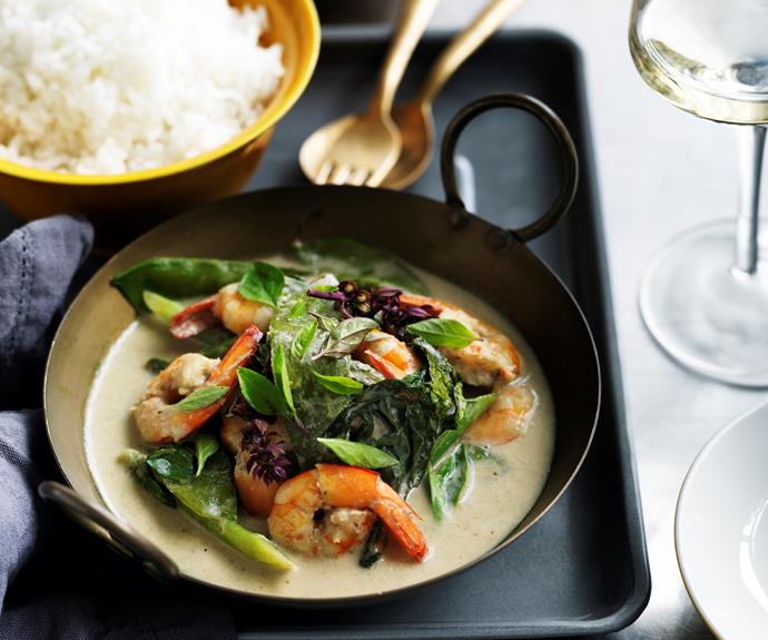**[Thai green prawn curry](https://www.womensweeklyfood.com.au/recipes/thai-green-prawn-curry-1-9960|target="_blank")**

Plump, juicy prawns are delicious spiced with fresh green curry paste.