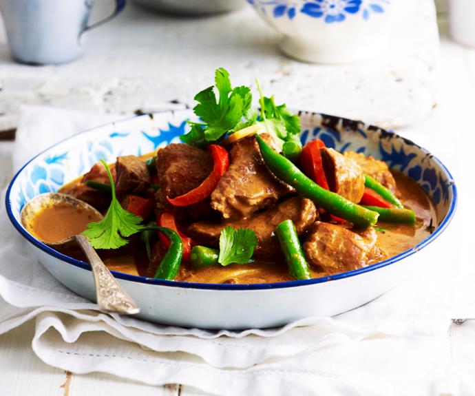 **[Panang lamb curry](https://www.womensweeklyfood.com.au/recipes/panang-lamb-curry-5930|target="_blank")**

Panang curry is a rich and creamy, spicy yet balanced, peanut coconut sauce. We've used slow-cooked lamb for a rich and tasty curry.