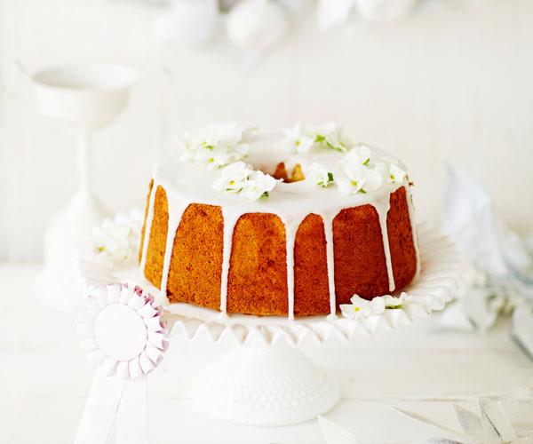 A delicious [lemon and early grey flavoured chiffon cake](https://www.womensweeklyfood.com.au/recipes/lemon-and-early-grey-chiffon-cake-31614|target="_blank") covered in a lemon glaze and topped with edible flowers.