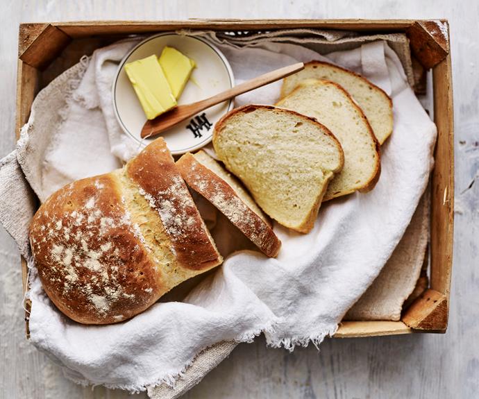 **[Basic white bread](https://www.womensweeklyfood.com.au/recipes/basic-white-bread-28821|target="_blank")**