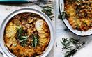 Potato and mushroom casserole with crunchy topping