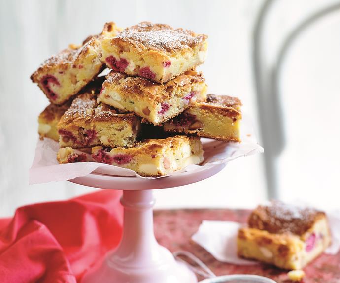 **[Raspberry and macadamia blondies](https://www.womensweeklyfood.com.au/recipes/raspberry-and-macadamia-blondies-25925|target="_blank")**

Lighten up the richness of a classic brownie with white chocolate, crunchy macadamia and tart raspberry. The perfect sweet treat for any occasion.