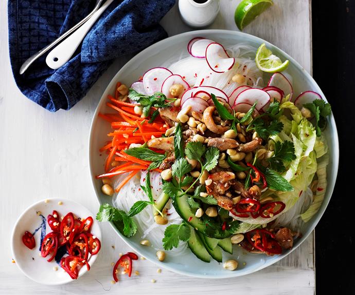 **[Lemongrass chicken with vermicelli salad](https://www.womensweeklyfood.com.au/recipes/lemongrass-chicken-with-vermicelli-salad-13845|target="_blank")**

Fresh, spicy and full of flavour.