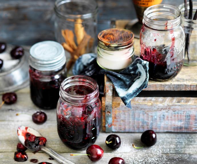 **[Cherry, cinnamon and vanilla jam](https://www.womensweeklyfood.com.au/recipes/cherry-cinnamon-and-vanilla-jam-12578|target="_blank")**

Spread over fresh ricotta on thick toasted sourdough or use as a filling for little cream cheese tarts.