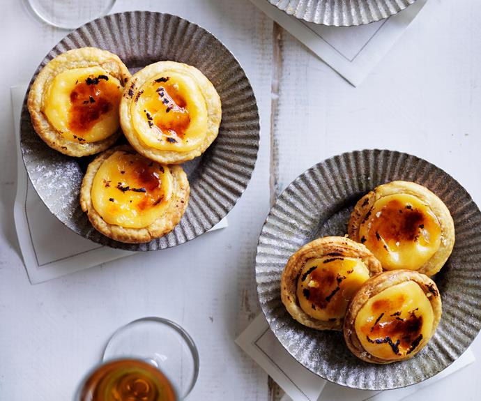 Our [mini Portuguese tarts](https://www.womensweeklyfood.com.au/recipes/little-portuguese-tarts-12694|target="_blank") with crispy pastry and creamy centre that's caramelised on top. Our recipes are triple-tested so you know it's one to trust.