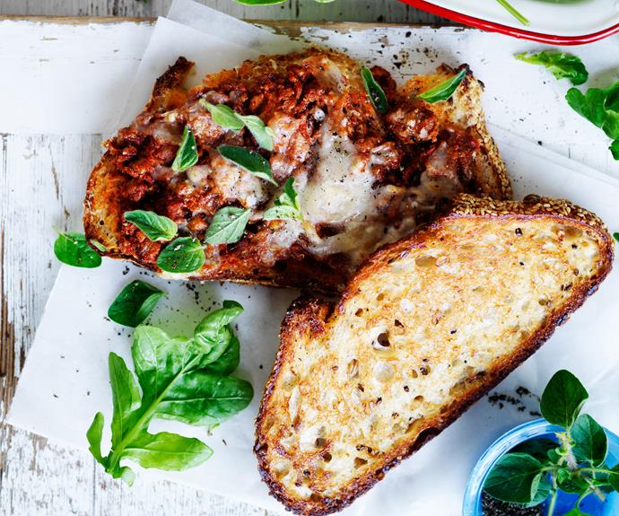 **[Bolognese and Parmesan Toasties](https://www.womensweeklyfood.com.au/recipes/bolognese-toastie-32258|target="_blank")**

A great way to use up any leftover bolognese and create a quick dinner or lunch idea.