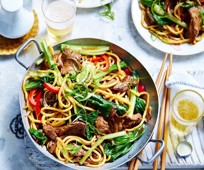 **[Mongolian beef with noodles](https://www.womensweeklyfood.com.au/recipes/mongolian-beef-with-noodles-32260|target="_blank")**

This mild beef stir-fry with rich sauce is a popular Chinese takeaway dish in Australia. Hokkien noodles soak up flavour for an easy weeknight meal.