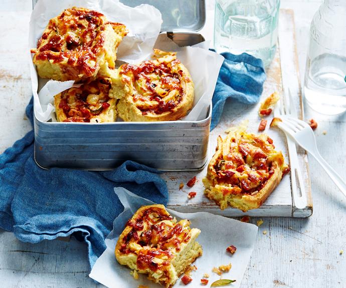 These [loaded pepperoni pizza scrolls](https://www.womensweeklyfood.com.au/recipes/loaded-pizza-scrolls-32277|target="_blank") with capsicum, olives and cheese are great for the kids lunchboxes.