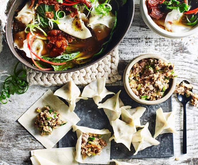 **[Duck wontons in broth](https://www.womensweeklyfood.com.au/recipes/duck-wontons-in-broth-32279|target="_blank")** 

We've stuffed wontons with duck to take them up a notch, then backed it up with a fragrant duck broth spiced with cinnamon and star anise.