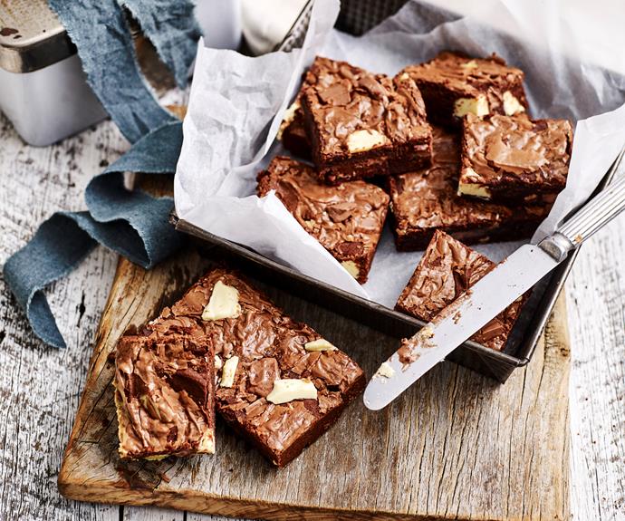 **[Triple chocolate brownie](https://www.womensweeklyfood.com.au/recipes/triple-chocolate-brownies-15191|target="_blank")** 

How do you improve on the humble brownie? These triple choc versions chock full of white and dark chunks take the humble brownie to new delights.