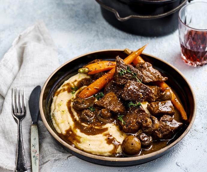 **[Beef and mushroom stew](https://www.womensweeklyfood.com.au/recipes/beef-and-mushroom-stew-32367|target="_blank")**

The ideal comfort food.