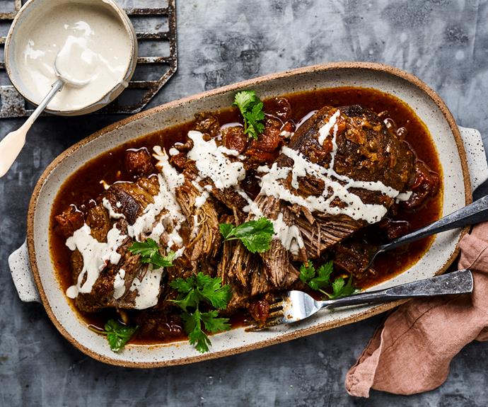 **[Moroccan pulled beef](https://www.womensweeklyfood.com.au/recipes/moroccan-pulled-beef-32378|target="_blank")**

Packed with spicy Moroccan flavours this slow-cooked beef dish. And the tahini drizzle really adds an extra special touch. 