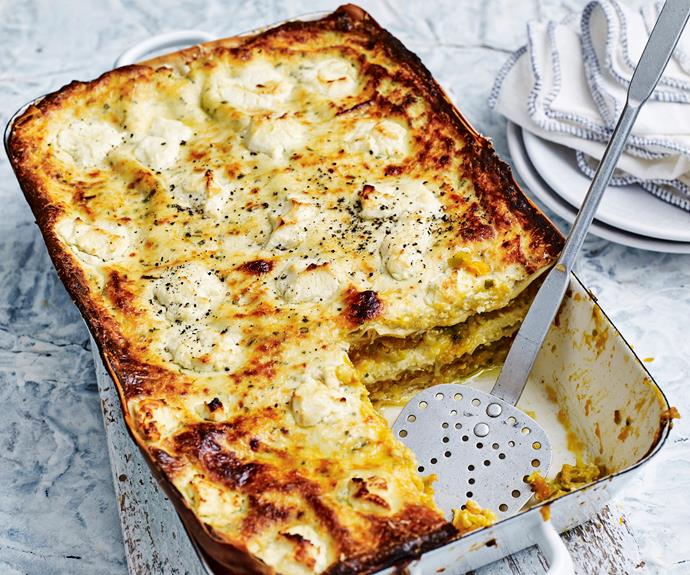 **[Pumpkin and goats cheese lasagne](https://www.womensweeklyfood.com.au/recipes/pumpkin-and-goats-cheese-lasagne-5322|target="_blank")**

A delightful vegetarian dinner.