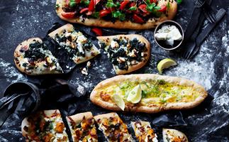 Basic pide with four toppings