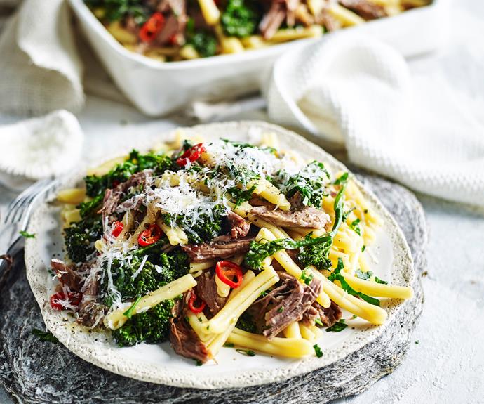 **[Slow-cooked lamb and rosemary pasta](https://www.womensweeklyfood.com.au/recipes/slow-cooked-lamb-pasta-32437|target="_blank")**

Toss leftover slow-cooked lamb through pasta with chilli, rosemary and broccolini for a hearty meal that's packed with flavour.