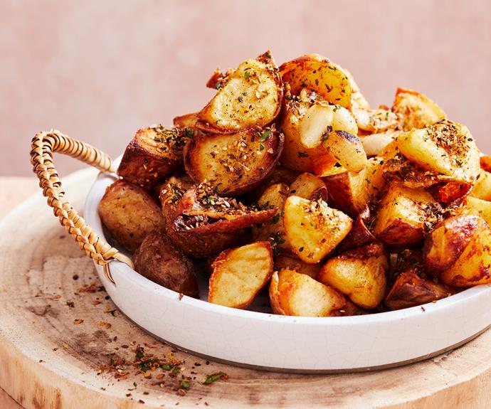 **[Crispy middle-eastern seed and spice potatoes](https://www.womensweeklyfood.com.au/recipes/crispy-middle-eastern-potatoes-32444|target="_blank")**

Potatoes coated in Middle Eastern spices and seeds with a tough of lemon then fried until deliciously crispy. You'll never go back to plain potatoes.