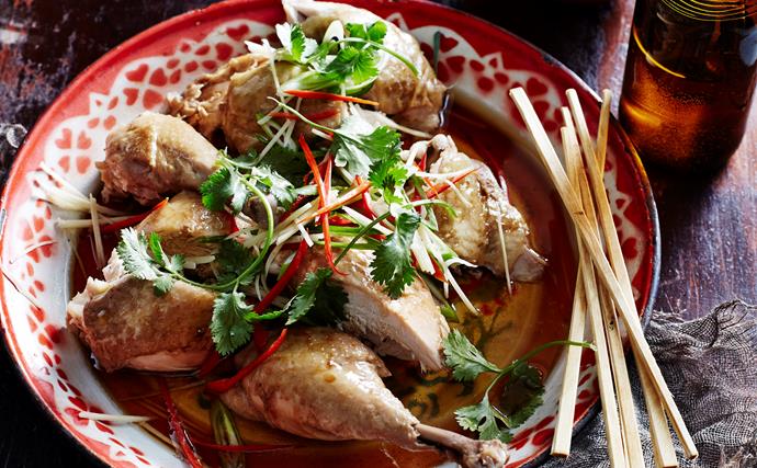 POACHED CHICKEN WITH SOY AND SESAME