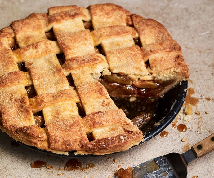 This tasty [gluten-free deep dish apple pie](https://www.womensweeklyfood.com.au/recipes/gluten-free-apple-and-almond-pie-32542|target="_blank") is made with a buttery almond meal pastry complemented perfectly with a sweet spiced apple filling.