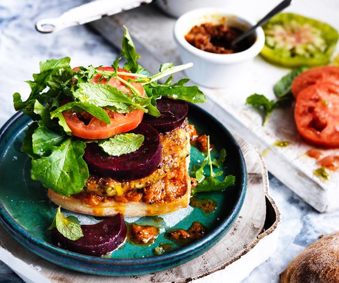 These tasty [quinoa, zucchini and haloumi burgers](https://www.womensweeklyfood.com.au/recipes/quinoa-zucchini-haloumi-burgers-32546|target="_blank") with beetroot, kasundi and tomato will give any burger a run for its money.
