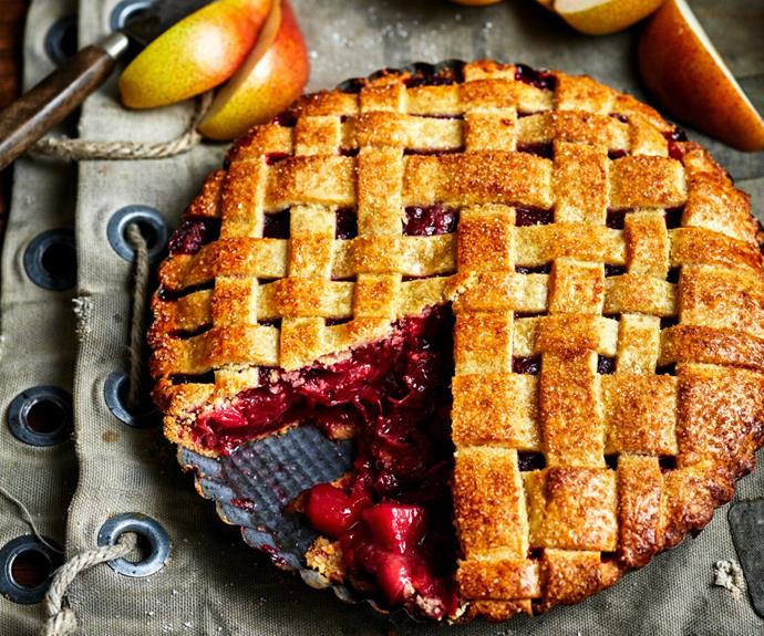 **[Rhubarb and pear pie](https://www.womensweeklyfood.com.au/recipes/rhubarb-pear-pie-32613|target="_blank")**

This vibrant pie pairs the tartness of rhubarb with the sweetness of pears and a buttery pastry crust for the ideal winter dessert.