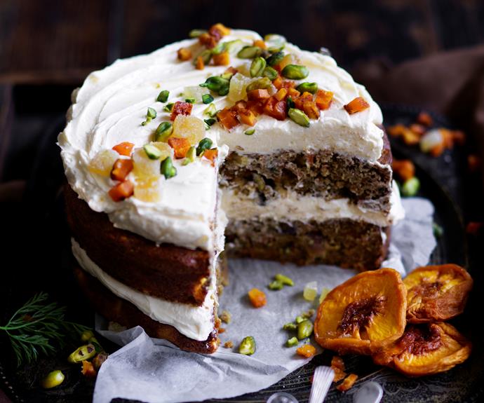 **[Carrot layer cake with peach & ginger](https://www.womensweeklyfood.com.au/recipes/carrot-layer-cake-peach-ginger-32636|target="_blank")**

Layers of moist carrot and peach cake with a fluffy cream cheese frosting and delicate ginger & peach potpourri topping makes a truly impressive cake
