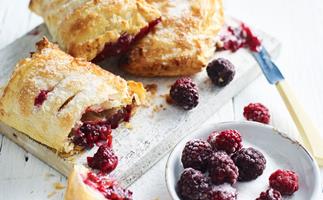 Apple, blackberry and marzipan hand pies