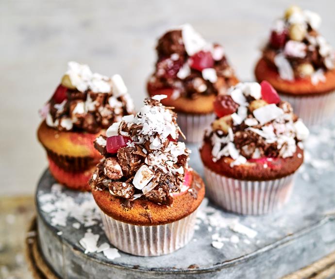 **[Rocky road cupcakes](https://www.womensweeklyfood.com.au/recipes/rocky-road-cakes-9252|target="_blank")**

The combination of sweet, creamy chocolate, crunchy nuts and fluffy, light marshmallows is unbeatable in these sweet cupcakes.