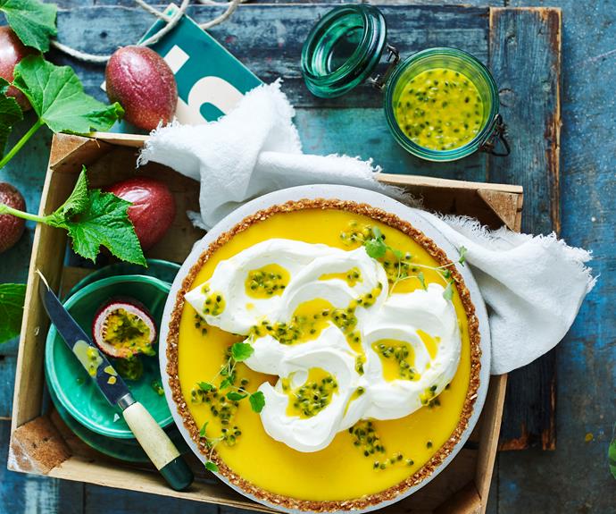 **[Passionfruit and ginger curd tart](https://www.womensweeklyfood.com.au/recipes/passionfruit-and-ginger-curd-tart-32766|target="_blank")** 

A crumbled biscuit base filled with sweet passionfruit curd that's gently flavoured with a hint of ginger. The ideal way to use in season passionfruit