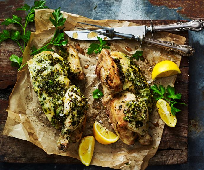 **[Five-ingredient green olive and lemon chicken](https://www.womensweeklyfood.com.au/recipes/green-olive-and-lemon-chicken-10295|target="_blank")**

Green olive and lemon makes for a tender and tasty slow-cooked chicken dish. You can use natural string to tie the legs in place of small steel skewers.